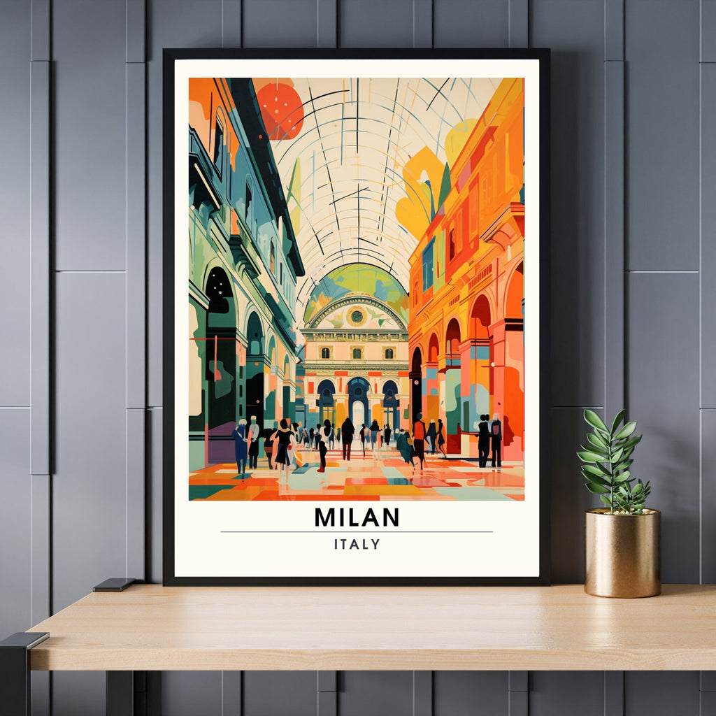 Impression Milan | Poster de voyage Milan |  Galleria Vittorio Emanuele II