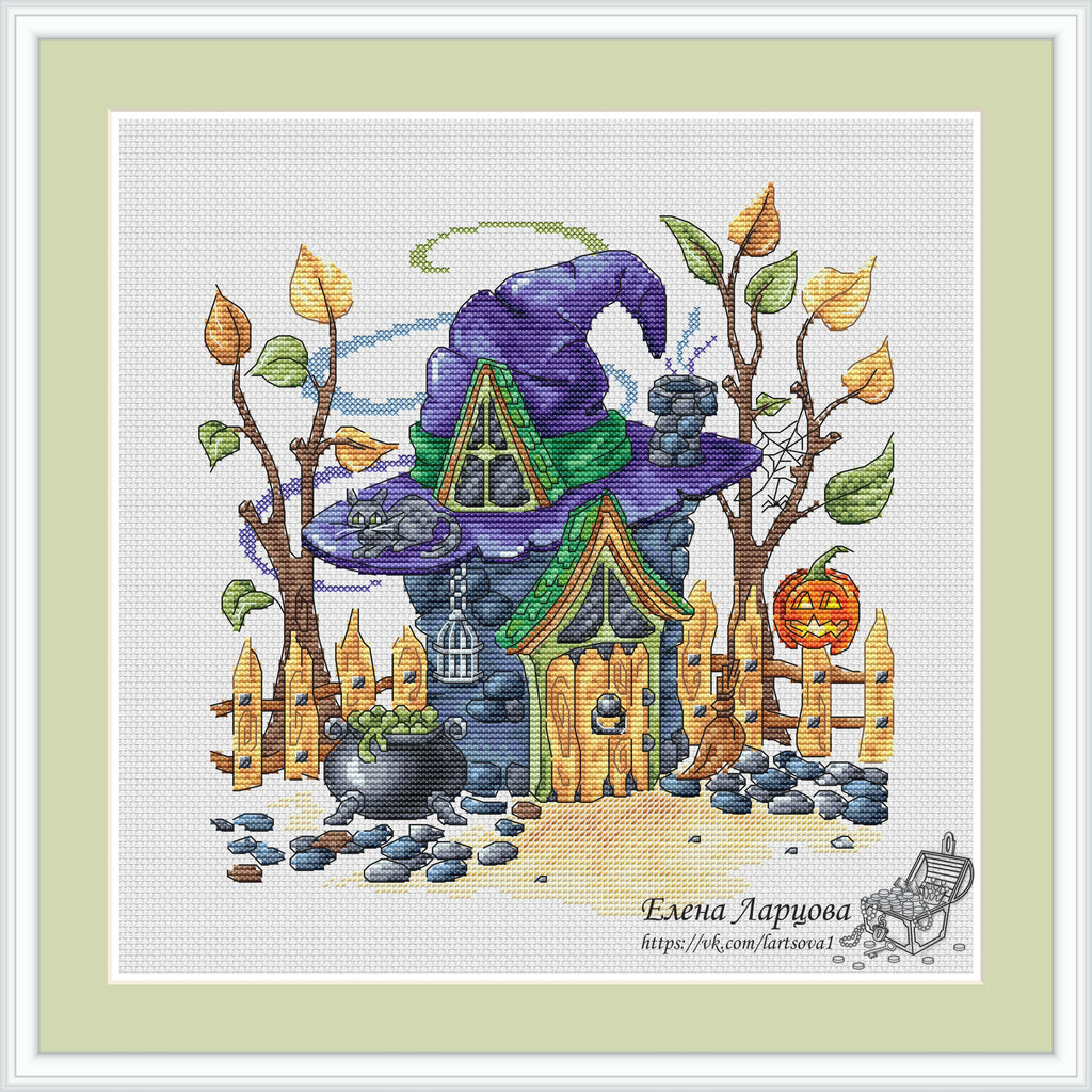 Witch House Halloween - PDF Cross Stitch Pattern